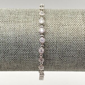 PAJ 925 Sterling Silver Tennis Bracelet Vintage Round CZ 7"